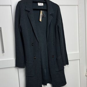 Active USA Women's Black Sweater Coat